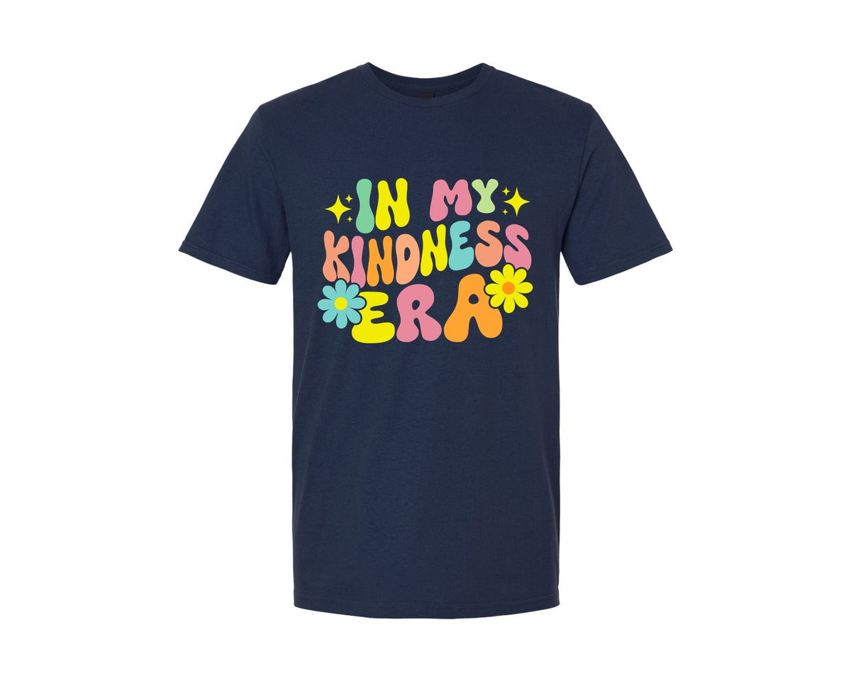 brand:Generic|color:Navy|In My Kindness Era Retro T Shirt Graphic T-Shirt