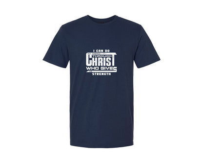 brand:Generic|color:Navy|I Can Do All Things Through Christ Who 40 Graphic T-Shirt