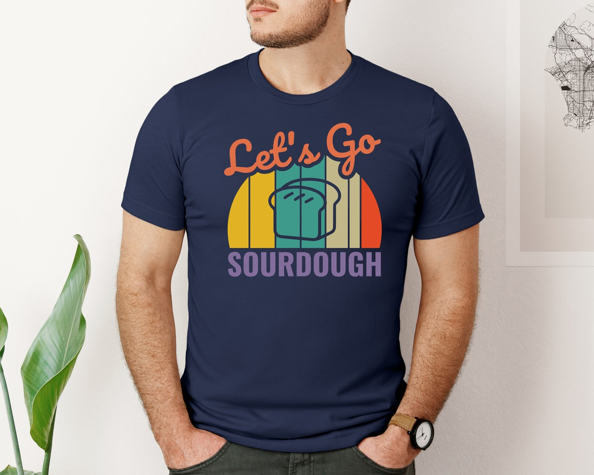 brand:Bella Canvas|color:Navy|Lets Go Sourdough Graphic T-Shirt