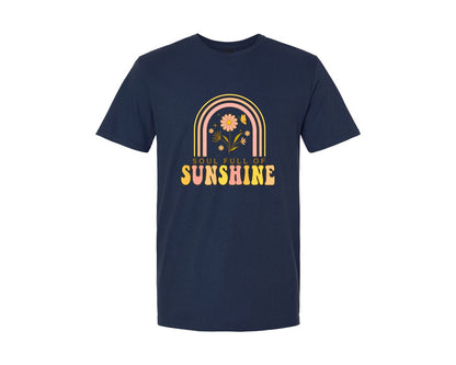 brand:Generic|color:Navy|Sunshine Spring Flowers Graphic T-Shirt