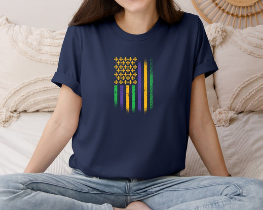 Flag Mardi Gras T Shirt Graphic T-Shirt