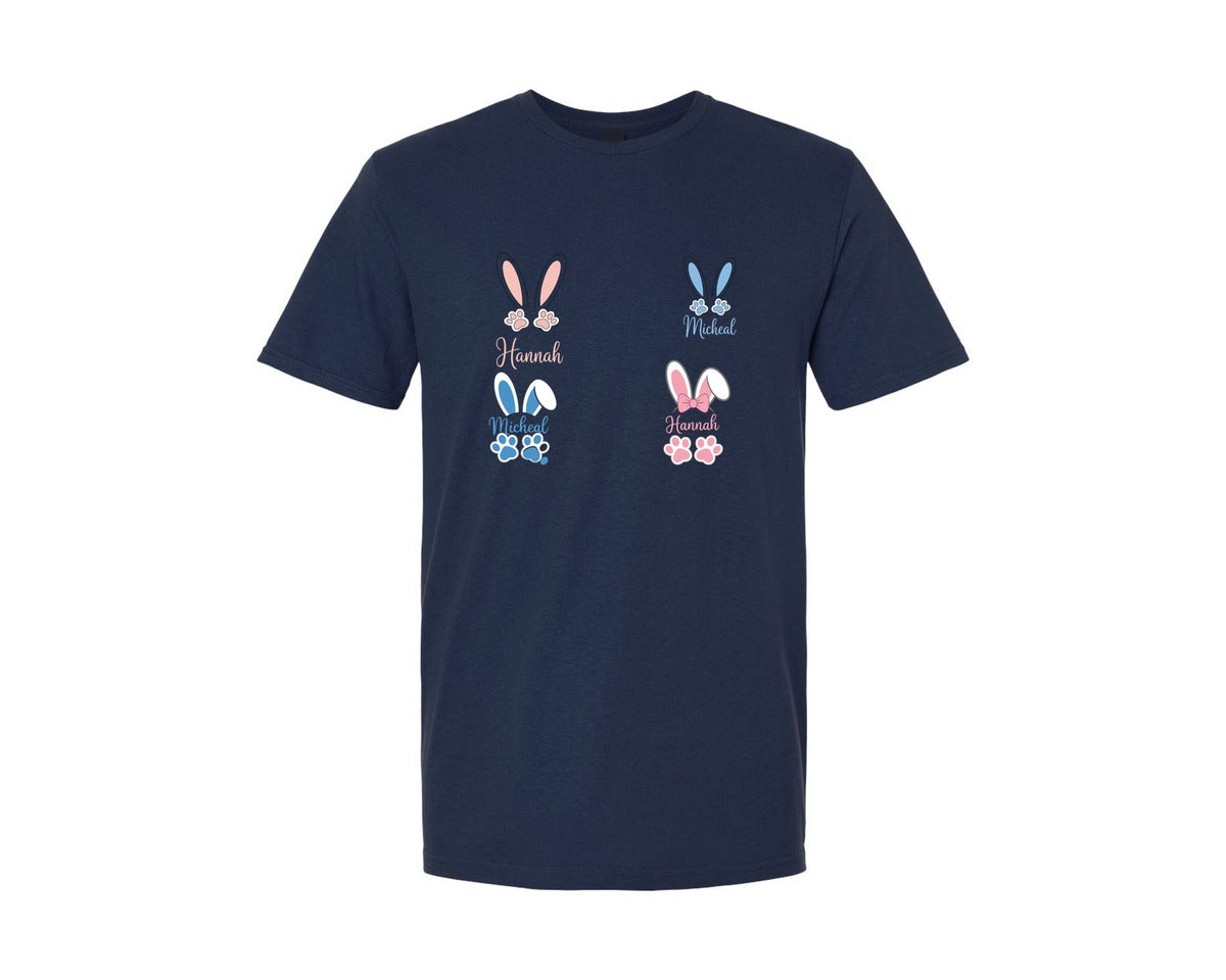 brand:Generic|color:Navy|Bunny Name Frame Monogram 2 Graphic T-Shirt