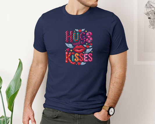 Hugs And Kisses Valentine Graphic T-Shirt