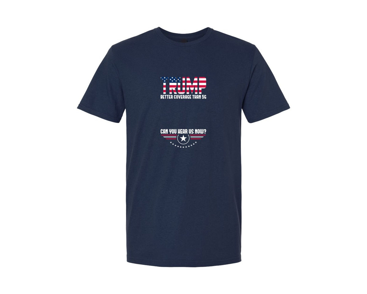 brand:Generic|color:Navy|Trump Better Coverage Than 5G Shirt Graphic T-Shirt