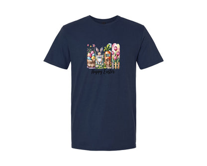 brand:Generic|color:Navy|Happy Easter Bunny Vintage Easter Graphic T-Shirt