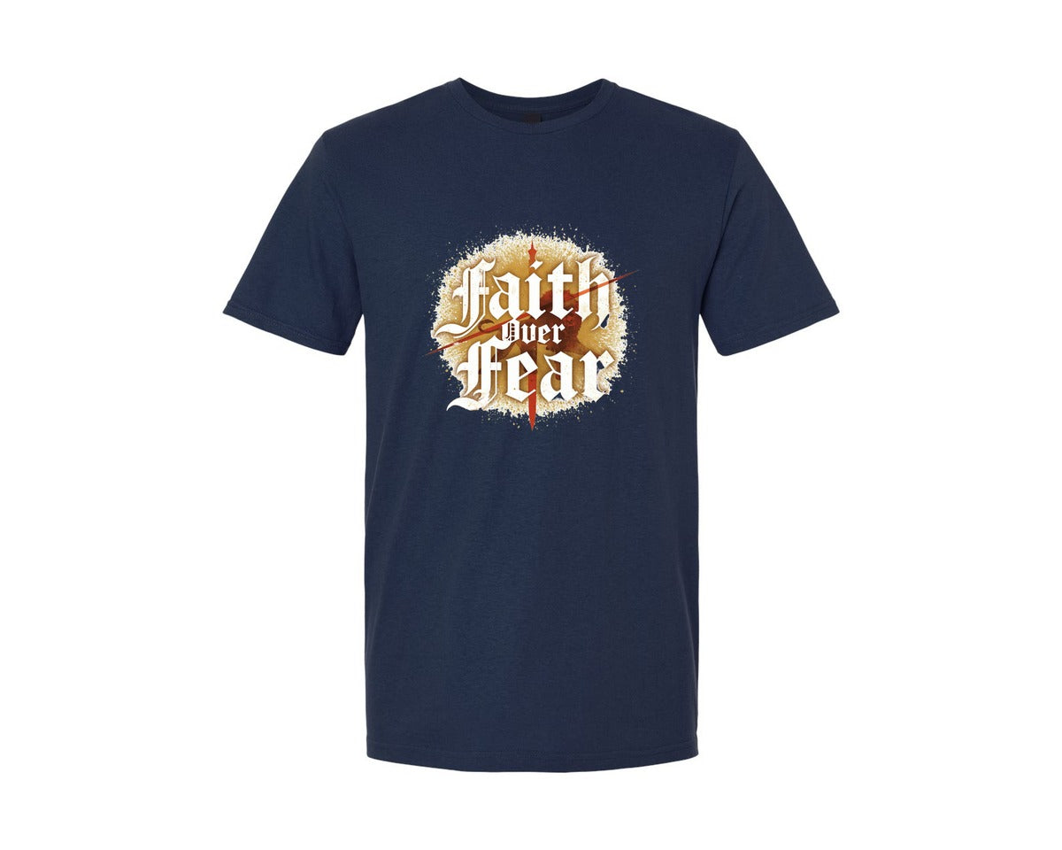 brand:Generic|color:Navy|Faith Over Fear Christian 4 Graphic T-Shirt