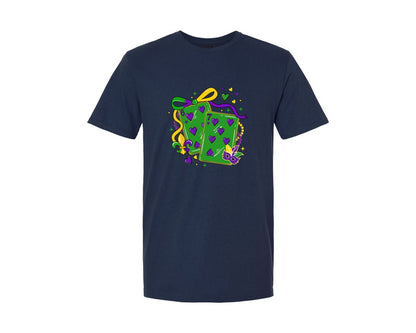 brand:Generic|color:Navy|Playing Cards Mardi Gras 6 7 Graphic T-Shirt