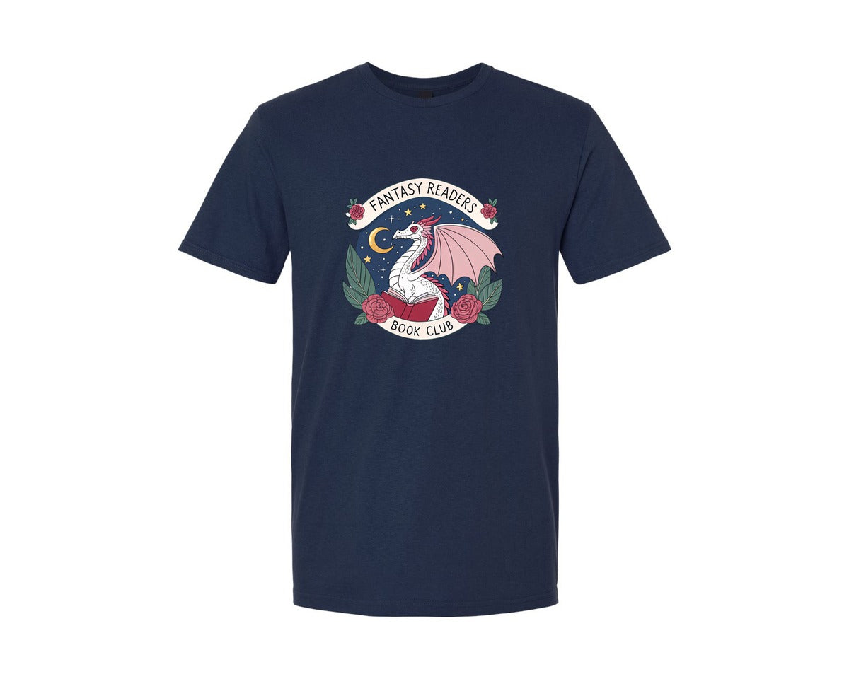 brand:Generic|color:Navy|Fantasy Book Club Dragon Book Graphic T-Shirt