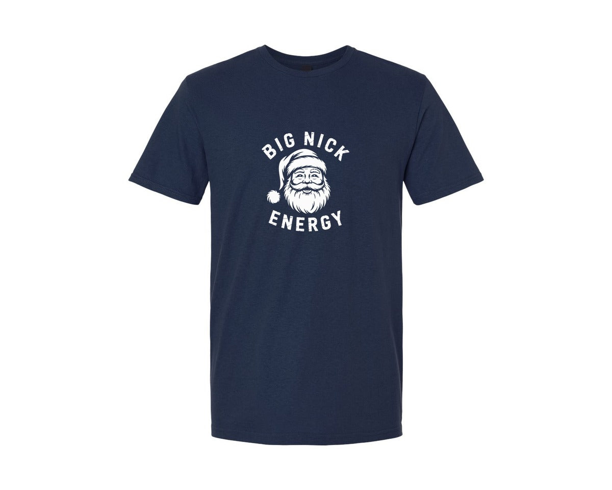 brand:Generic|color:Navy|Big Nick Energy Funny Santa Graphic T-Shirt
