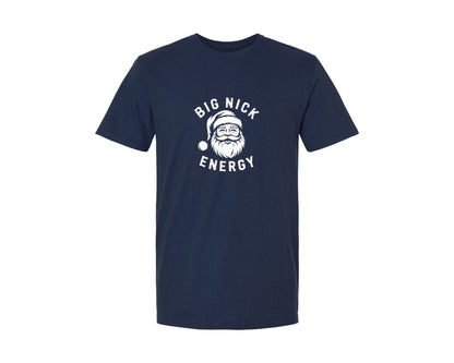 brand:Generic|color:Navy|Big Nick Energy Funny Santa Graphic T-Shirt