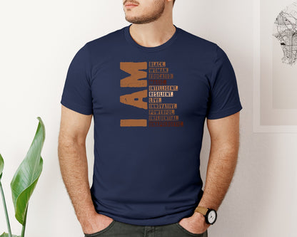 brand:Bella Canvas|color:Navy|Black Woman Black History Month T Shirt Graphic T-Shirt
