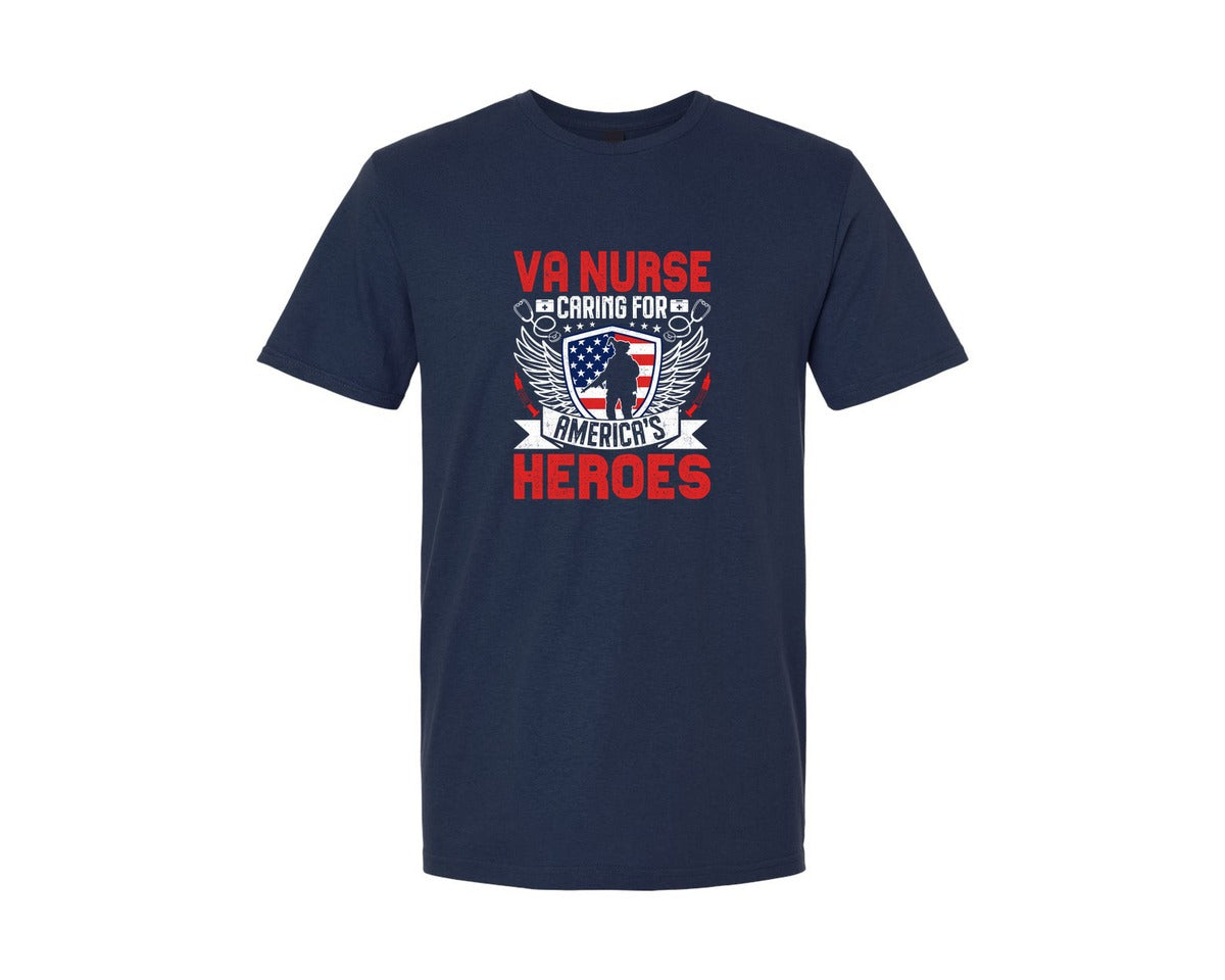 brand:Generic|color:Navy|Va Nurse Caring For Heroes Nurse T Shirt Graphic T-Shirt
