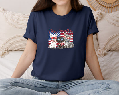 brand:Bella Canvas|color:Navy|Dog Mix 4Th Of July 4Th Of July Dog Graphic T-Shirt
