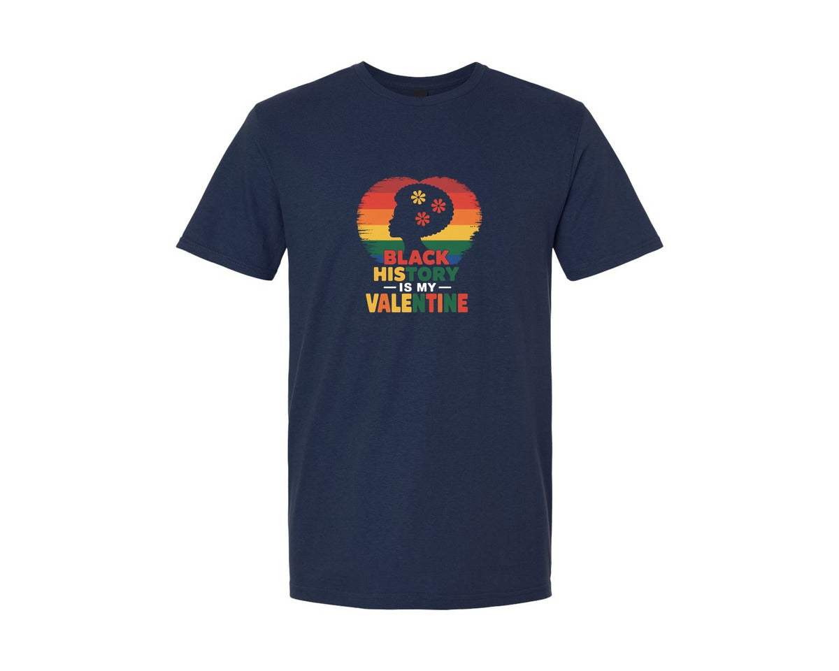 brand:Generic|color:Navy|Black History Is My Valentine 3 Graphic T-Shirt