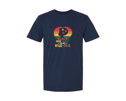 brand:Generic|color:Navy|Black History Is My Valentine 3 Graphic T-Shirt
