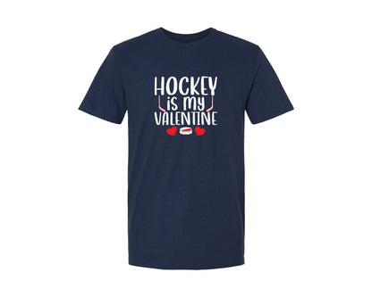 brand:Generic|color:Navy|Funny Sports Hockey Is My Valentine Graphic T-Shirt