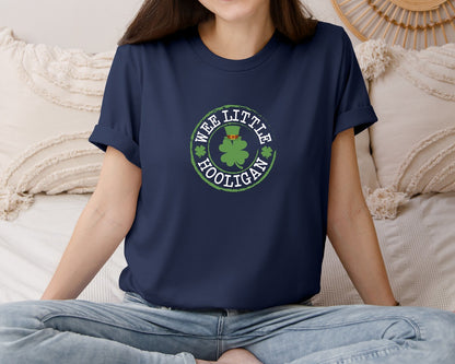 brand:Bella Canvas|color:Navy|Wee Little Hooligan Funny St Patricks 2 Graphic T-Shirt