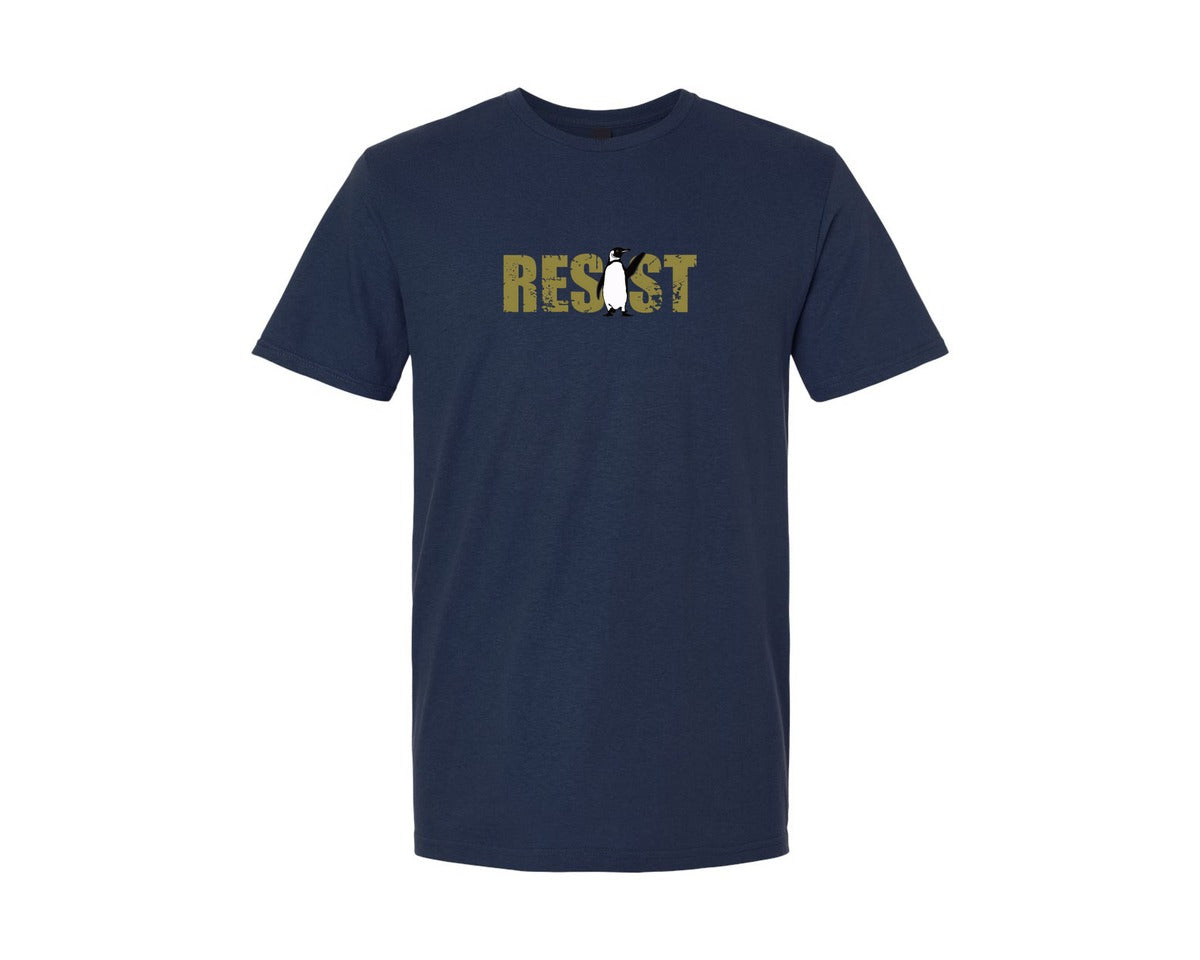 brand:Generic|color:Navy|Penguin Resist Funny Penguin Anti Maga Graphic T-Shirt