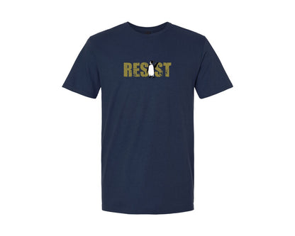brand:Generic|color:Navy|Penguin Resist Funny Penguin Anti Maga Graphic T-Shirt