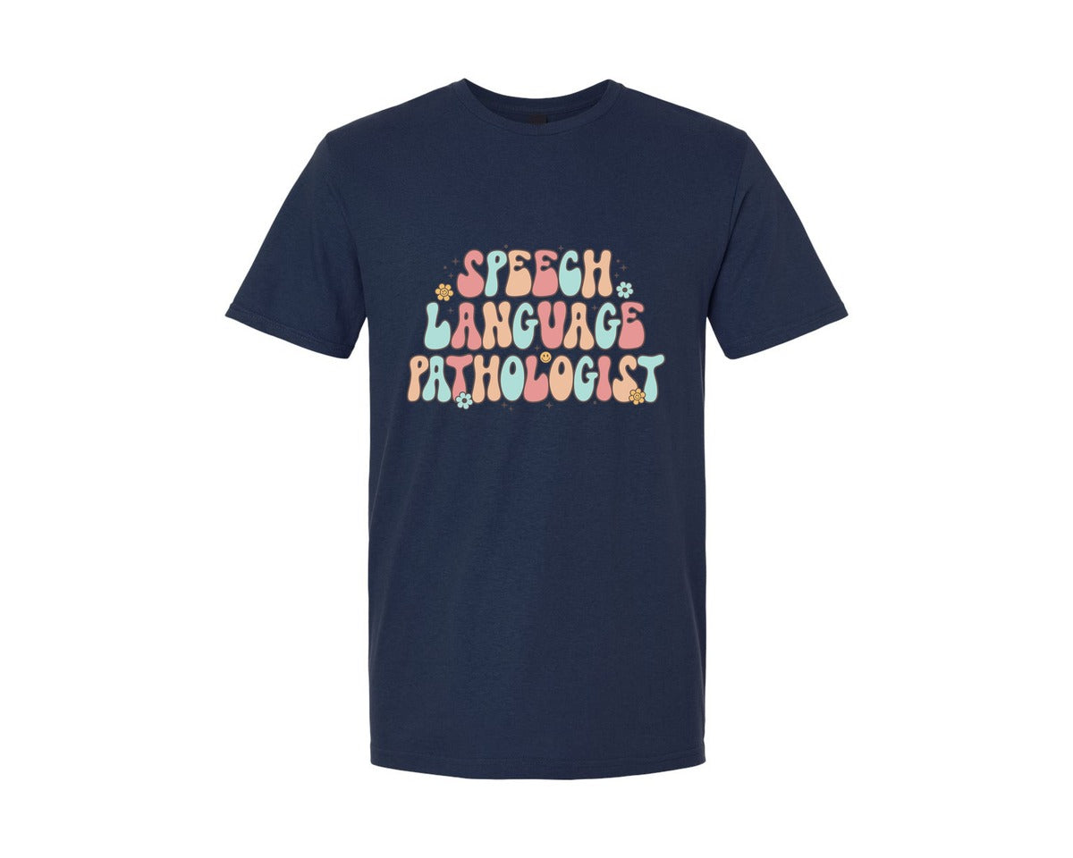 brand:Generic|color:Navy|Speech Language Pathologist Slp Graphic T-Shirt