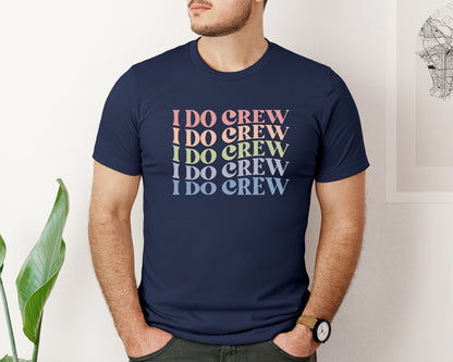 brand:Bella Canvas|color:Navy|I Do Crew Bride Gift Retro Shirt Graphic T-Shirt