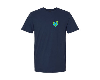 brand:Generic|color:Navy|Love Heart Earth Globe Pocket Design Graphic T-Shirt