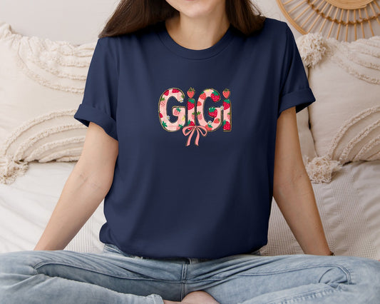 Strawberry Gigi Coquette Preppy Graphic T-Shirt