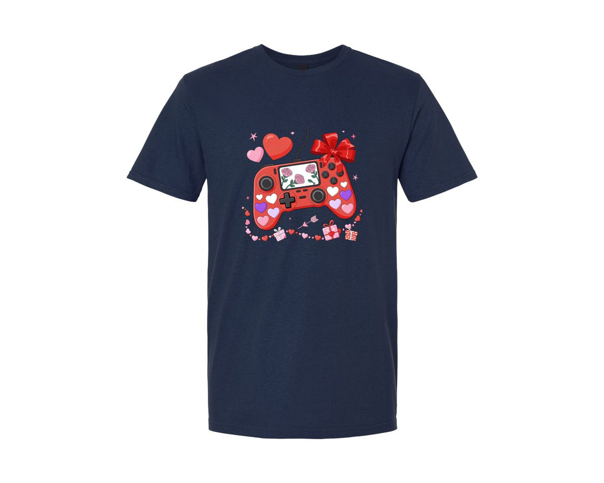 brand:Generic|color:Navy|Girly Valentine Gaming Graphic T-Shirt