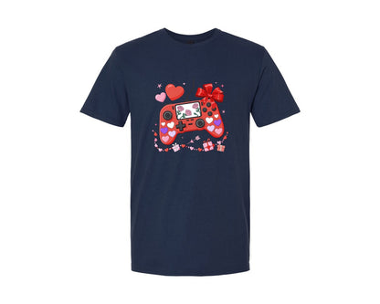 brand:Generic|color:Navy|Girly Valentine Gaming Graphic T-Shirt