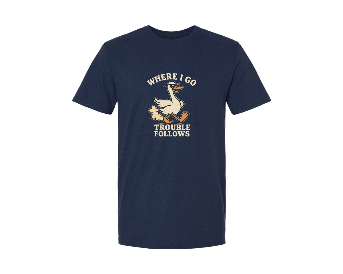 brand:Generic|color:Navy|Goose Wearing Sunglasses Shirt Graphic T-Shirt