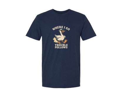 brand:Generic|color:Navy|Goose Wearing Sunglasses Shirt Graphic T-Shirt