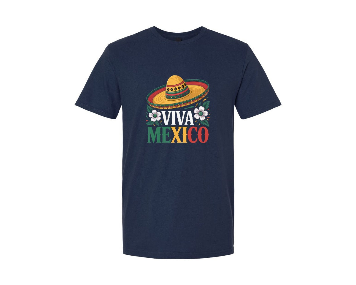 brand:Generic|color:Navy|Mexico Viva Mexico Pngmexican Flag Graphic T-Shirt