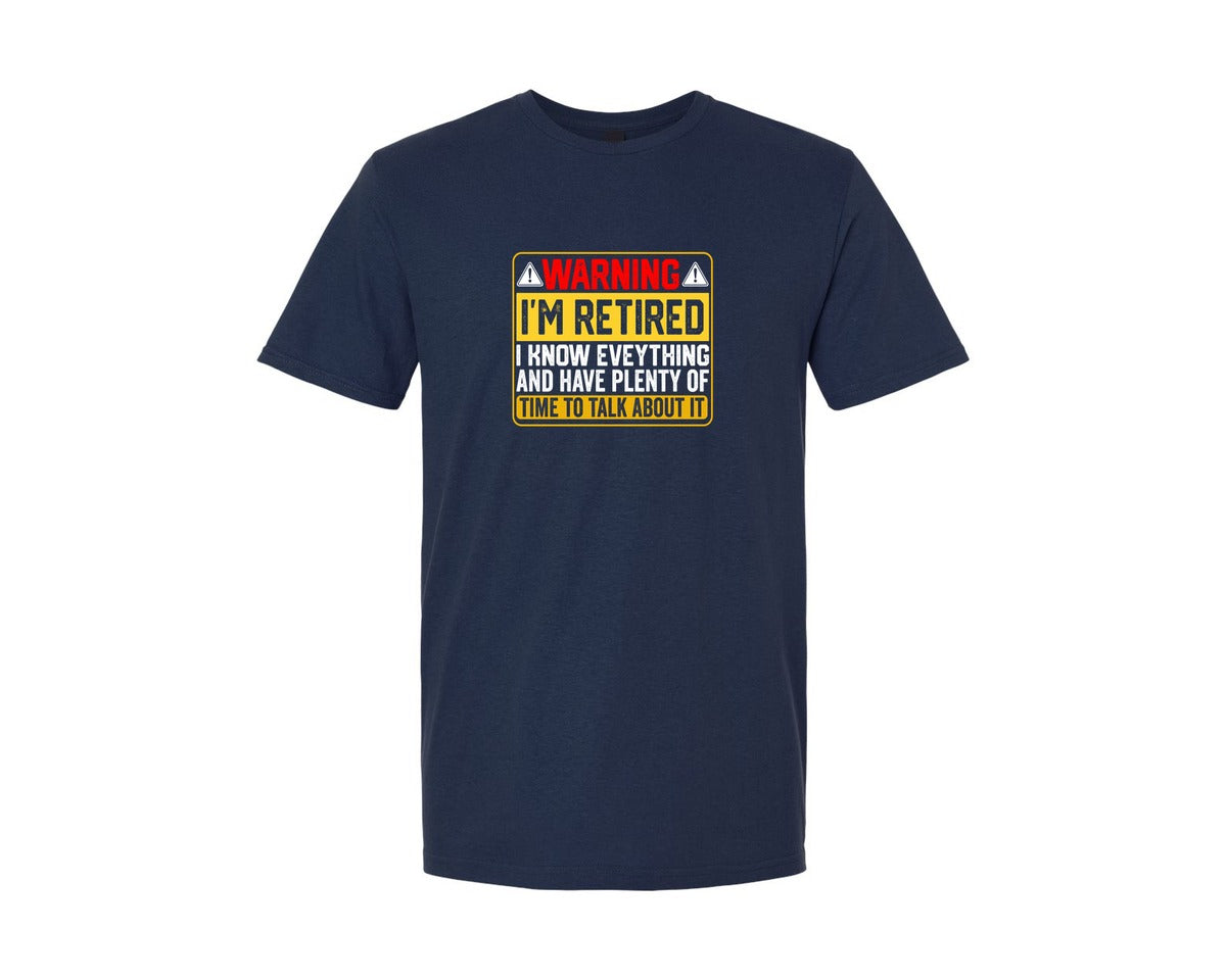 brand:Generic|color:Navy|Warning Im Retired Career T Shirt Graphic T-Shirt