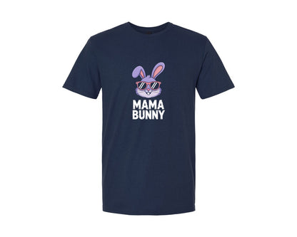 brand:Generic|color:Navy|Mama Bunny Cool Bunny Mom Graphic T-Shirt