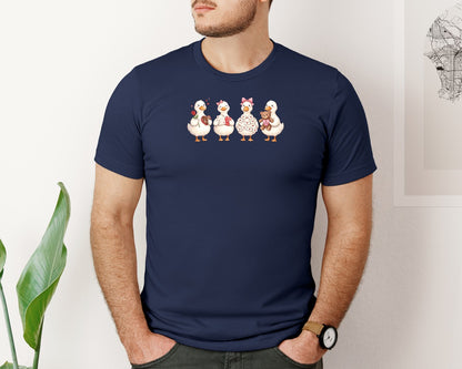 brand:Bella Canvas|color:Navy|Cute Valentine Ducks Graphic T-Shirt