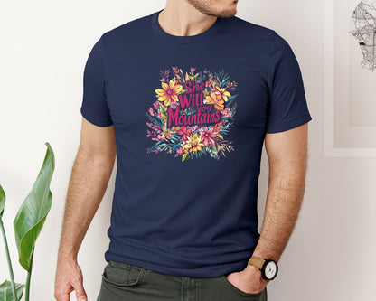 brand:Bella Canvas|color:Navy|Motivational Floral Graphic T-Shirt