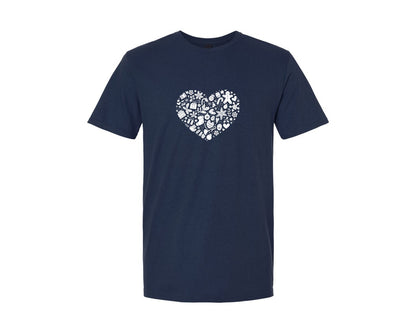 brand:Generic|color:Navy|Christmas Heart Holiday Love Shape Graphic T-Shirt
