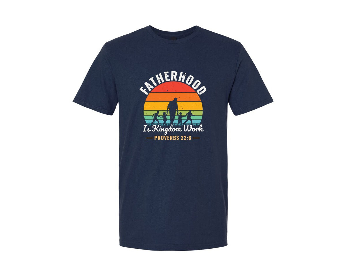 brand:Generic|color:Navy|Fatherhood Is Kingdom Work Proverbs 226 2 Graphic T-Shirt