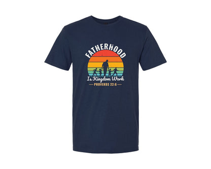 brand:Generic|color:Navy|Fatherhood Is Kingdom Work Proverbs 226 2 Graphic T-Shirt