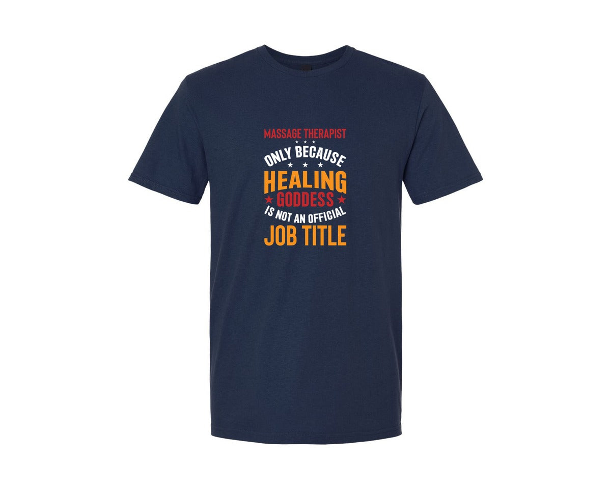 brand:Generic|color:Navy|Massage Therapist Only Because Healing 2 Graphic T-Shirt