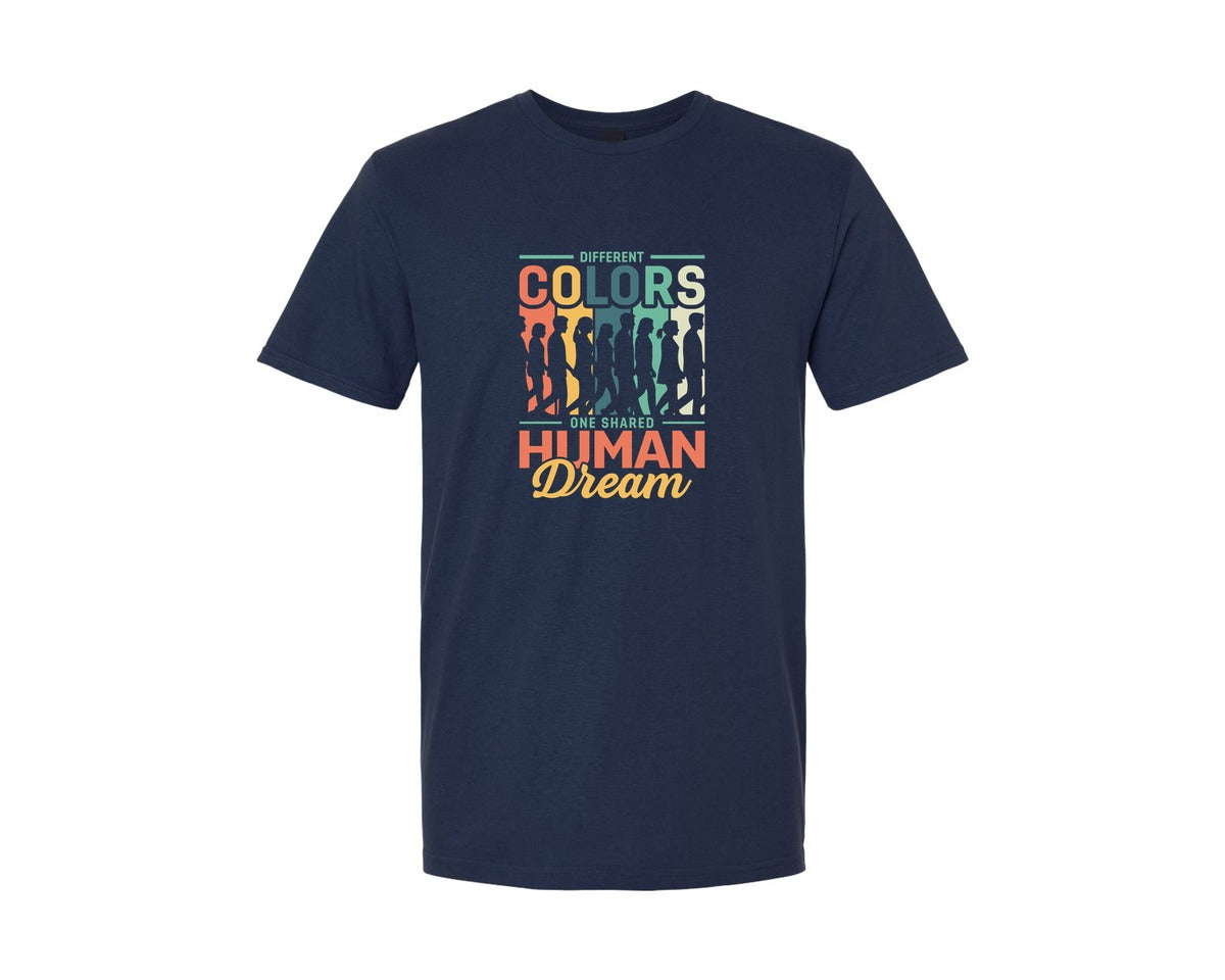 brand:Generic|color:Navy|Different Colors One Shared Human Dream Graphic T-Shirt