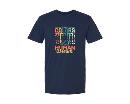 brand:Generic|color:Navy|Different Colors One Shared Human Dream Graphic T-Shirt