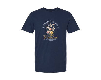 brand:Generic|color:Navy|Floral Christian Bible Verse 2 Graphic T-Shirt