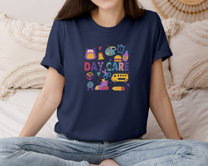 brand:Bella Canvas|color:Navy|Daycare Teacher Teacher Life Graphic T-Shirt