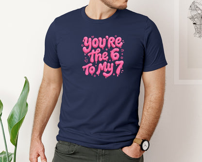 brand:Bella Canvas|color:Navy|Youre The 6 To My 7 Valentine Love 67 Graphic T-Shirt