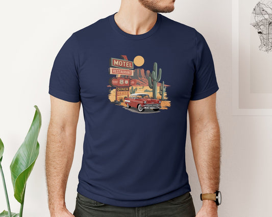 Desert Road Trip Vintage Motel Class 2 Graphic T-Shirt