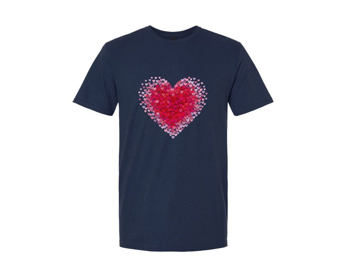 brand:Generic|color:Navy|Valentine Brushstroke Heart Graphic T-Shirt