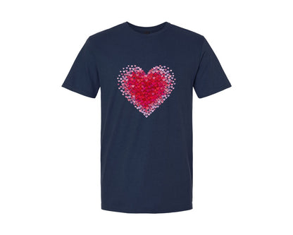 brand:Generic|color:Navy|Valentine Brushstroke Heart Graphic T-Shirt