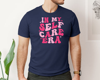 brand:Bella Canvas|color:Navy|In My Self Care Era Retro T Shirt Graphic T-Shirt