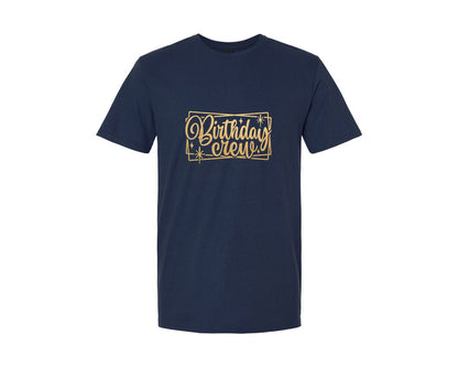 brand:Generic|color:Navy|Birthday Crew Birthday Gold Sub Graphic T-Shirt